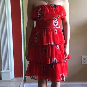 WHBM Red Floral 00 dress